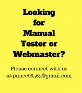 LookingforManualTester orWebmaster
