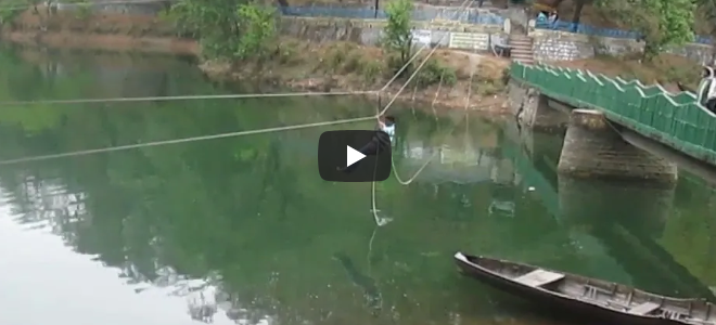 Zipping on Lake in Sattal, Uttrakhand