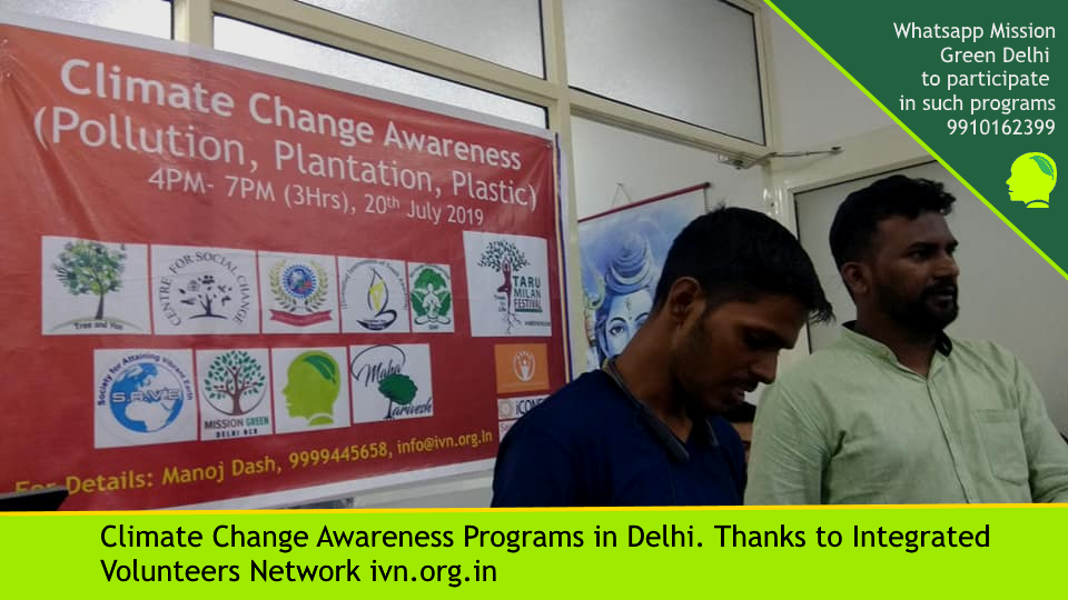 Climate Change Awareness Program in Delhi in partnership with Mission Green Delhi Community