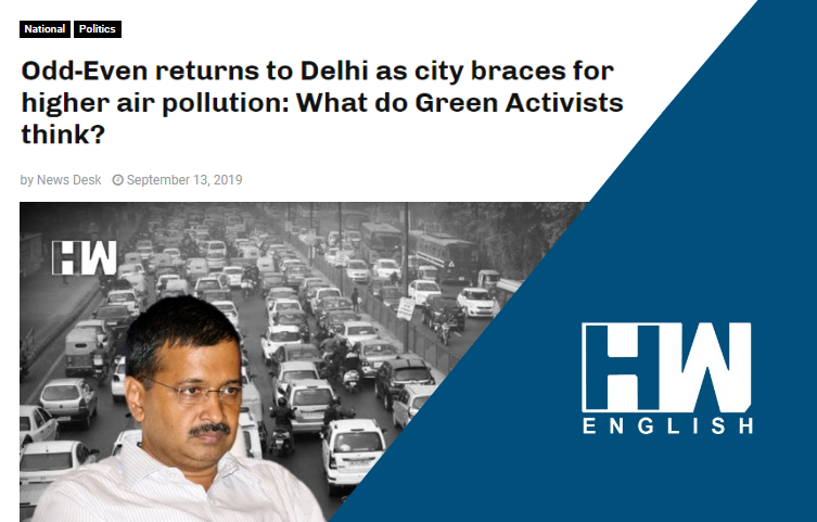 Mission Green Delhi Community Members Covered by HW News, Mumbai