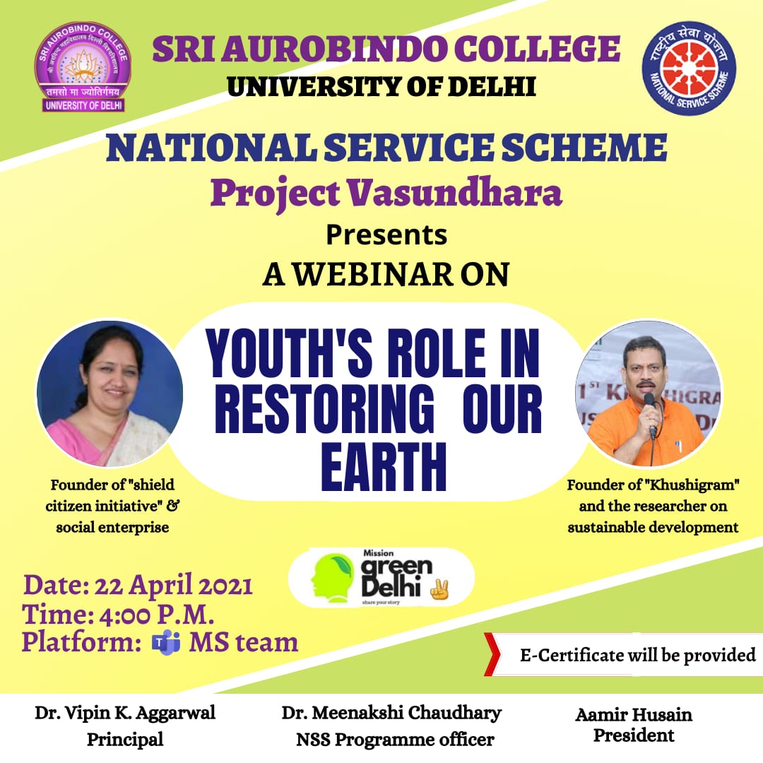 Youth’s Role in Restoring Our Earth: Talk Show By Sri Aurobindo College